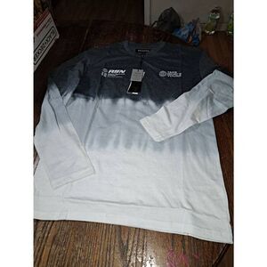New Medium Reason Grey White Tie Dye Long Sleeve Streetware Casual Tee Tshirt